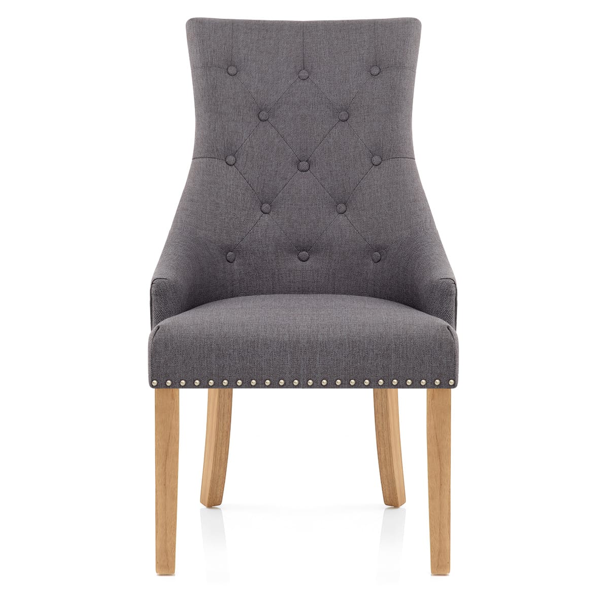 Silla Tela Roble - Ascot Gris Oscuro