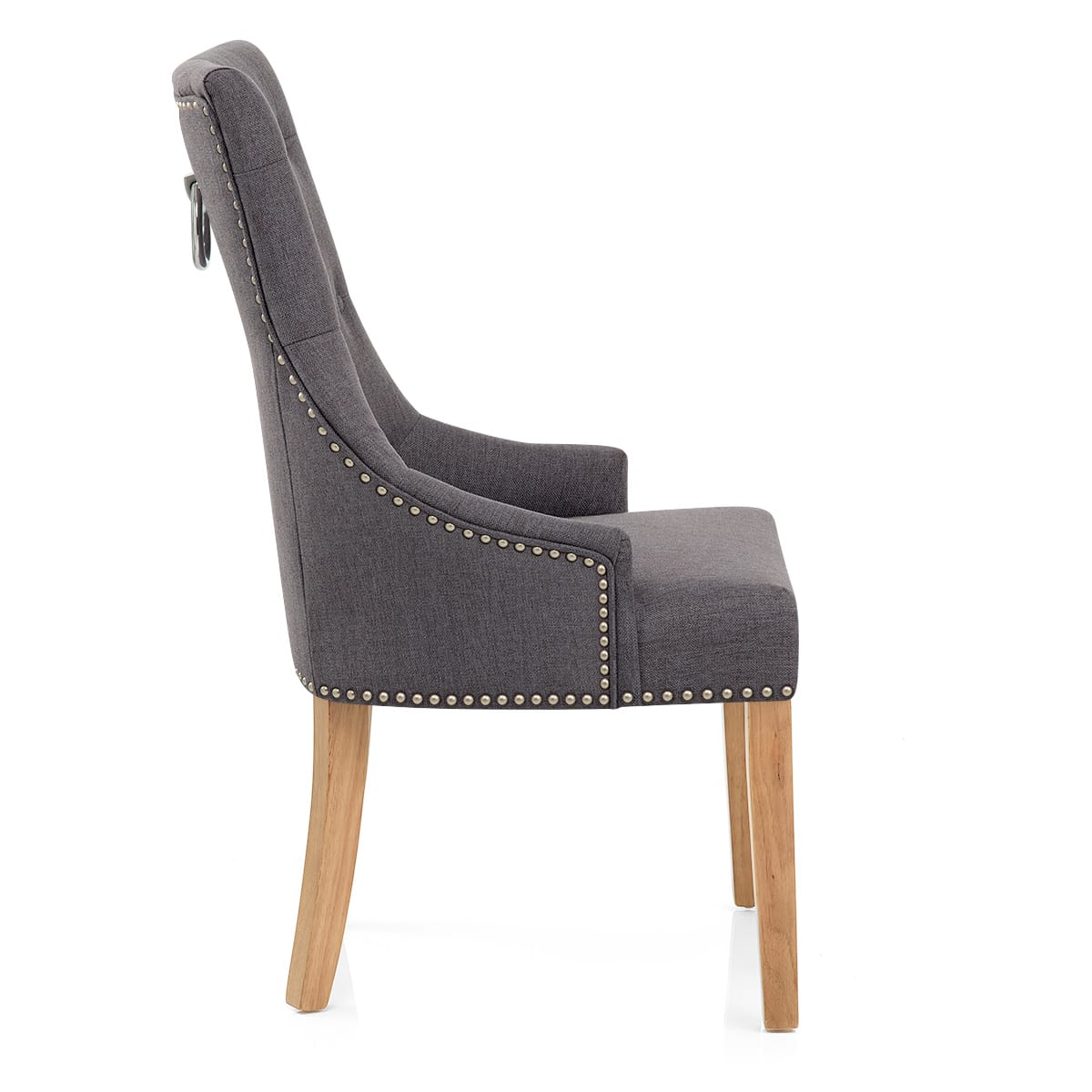 Silla Tela Roble - Ascot Gris Oscuro