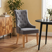 Silla Tela Roble - Ascot Gris Oscuro