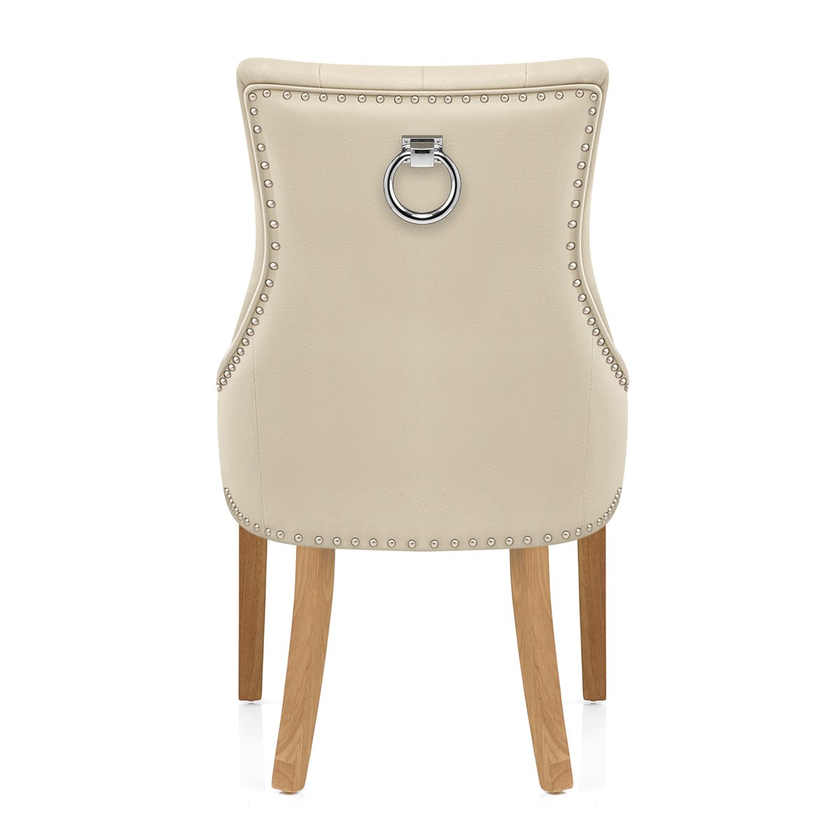Silla Cuero Regenerado Roble - Ascot Crema