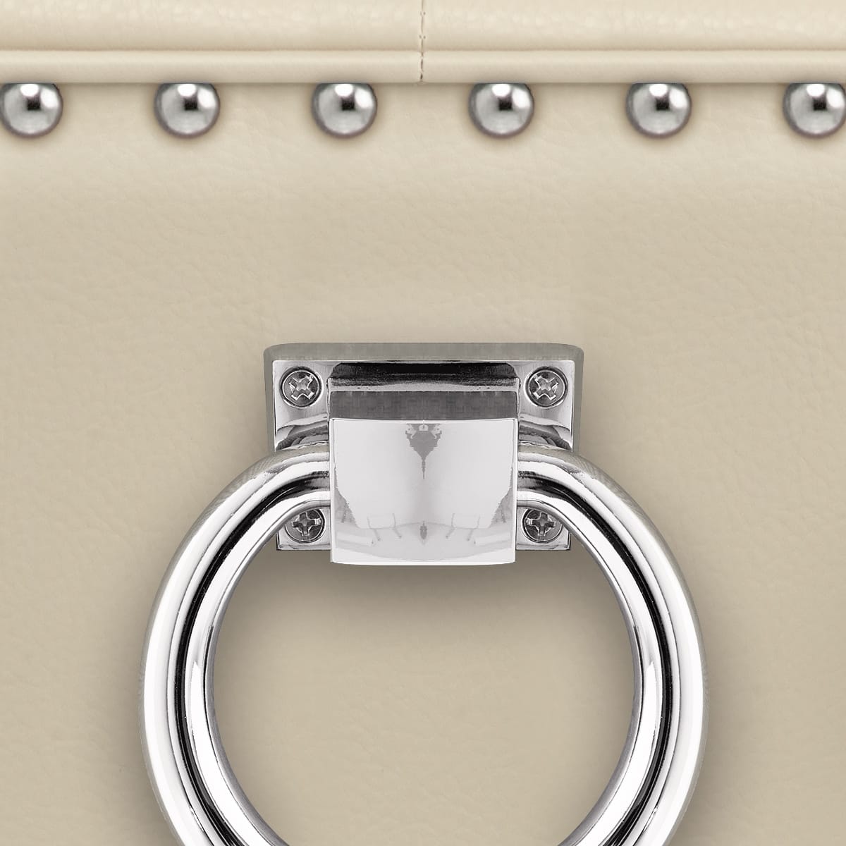 Silla Cuero Regenerado Roble - Ascot Crema