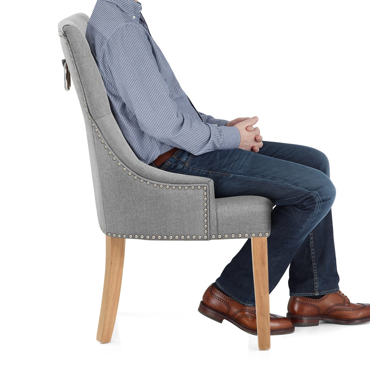Silla Tela Roble - Ascot Gris