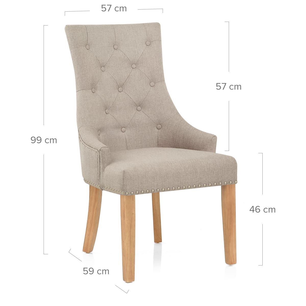 Silla Tela Roble - Ascot Gris Pardo