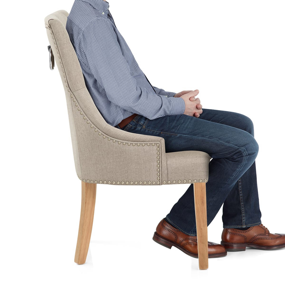Silla Tela Roble - Ascot Gris Pardo