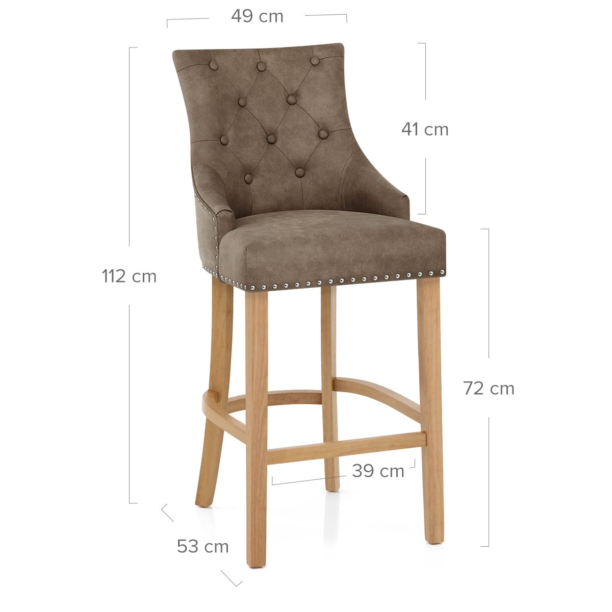 Taburete Polipiel Roble - Ascot Marrón