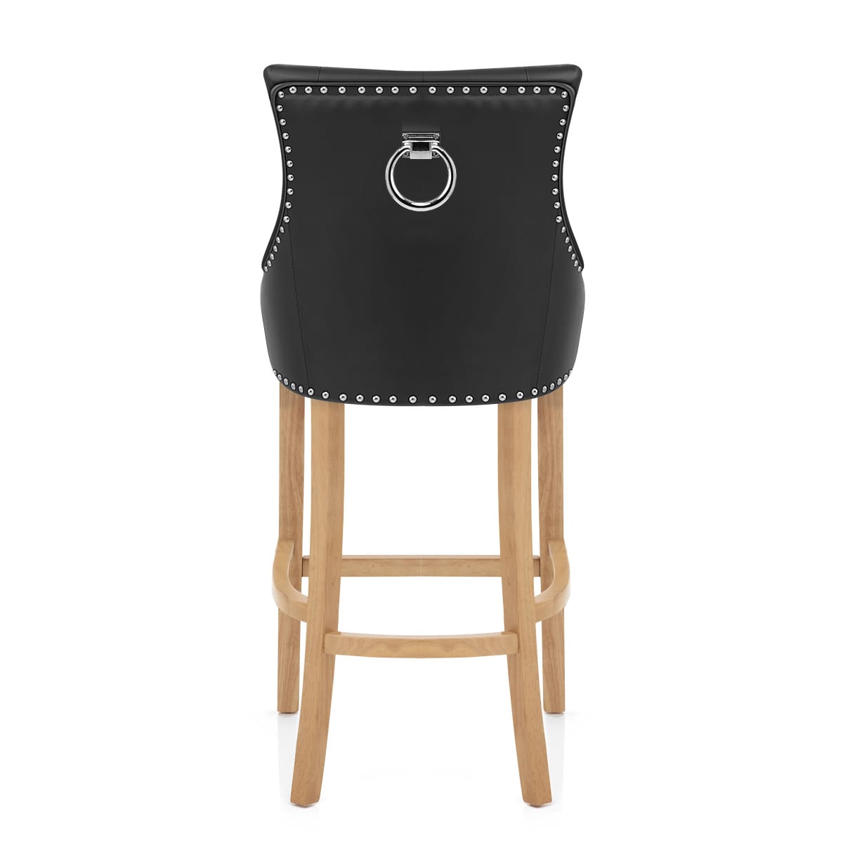 Taburete Cuero Regenerado Roble - Ascot Negro