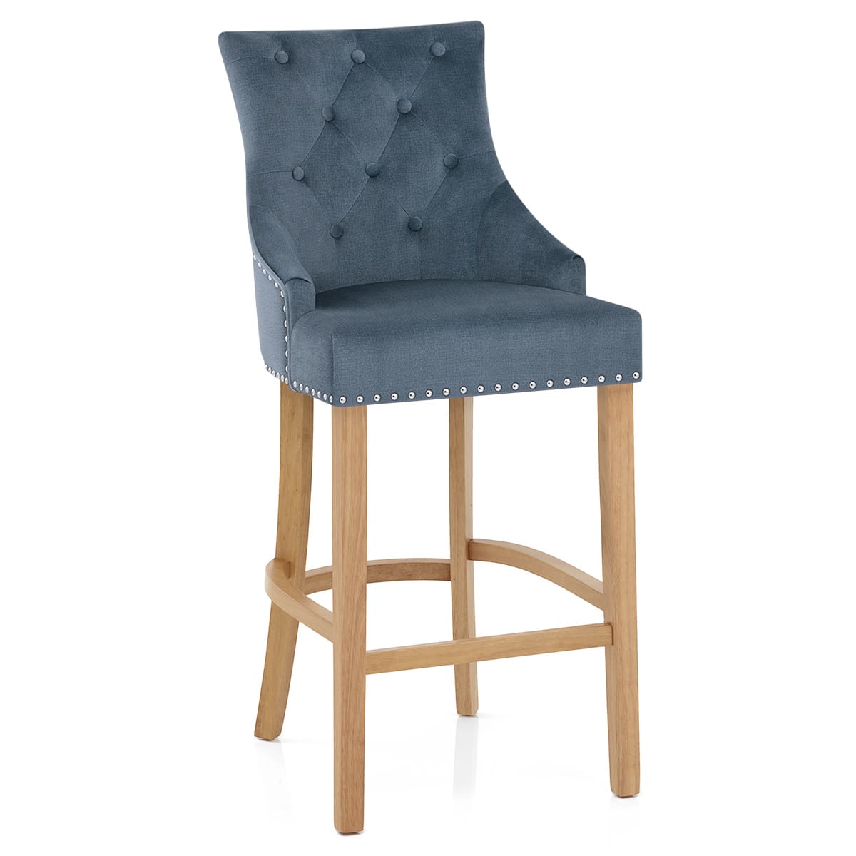 Taburete Tela Roble - Ascot Azul