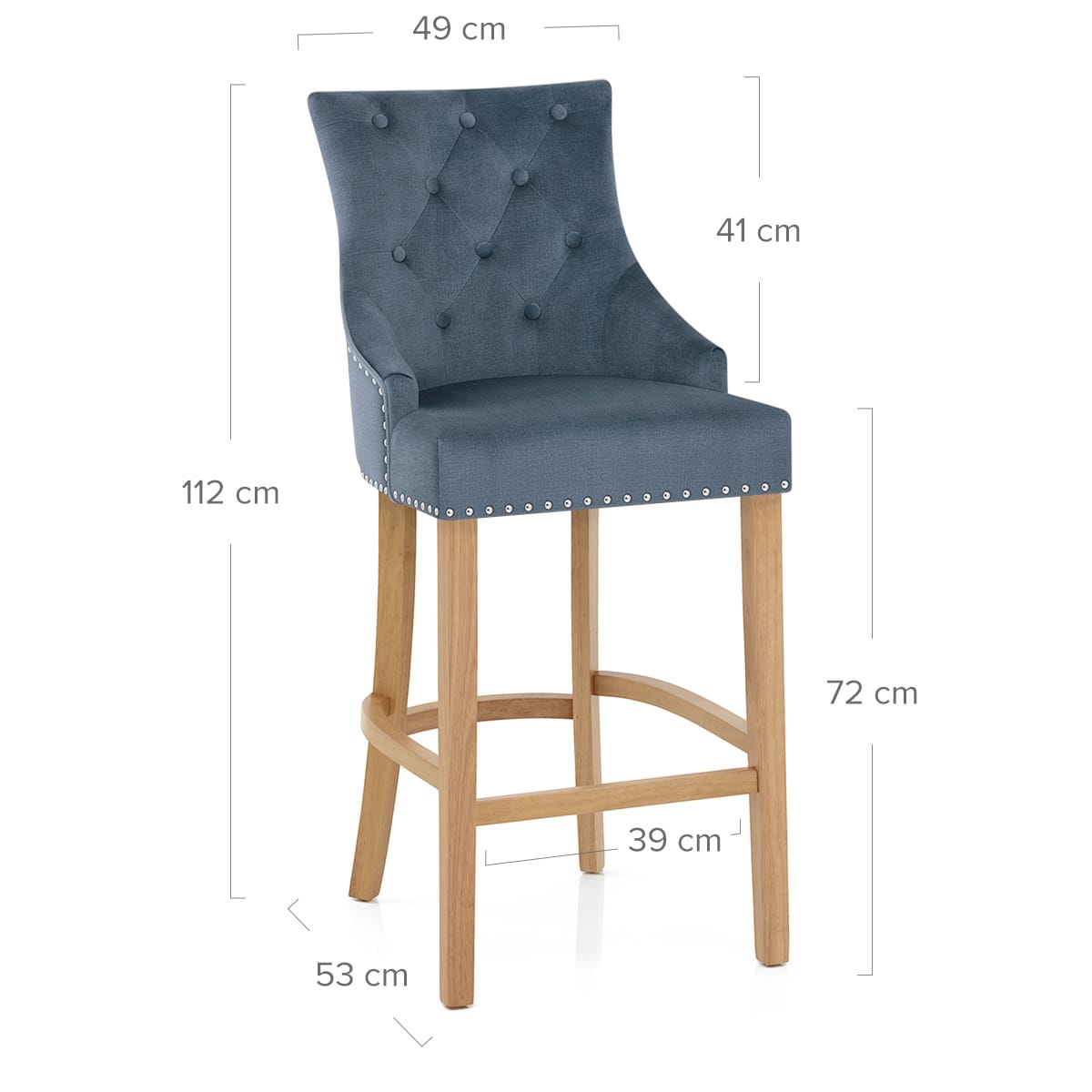 Taburete Tela Roble - Ascot Azul