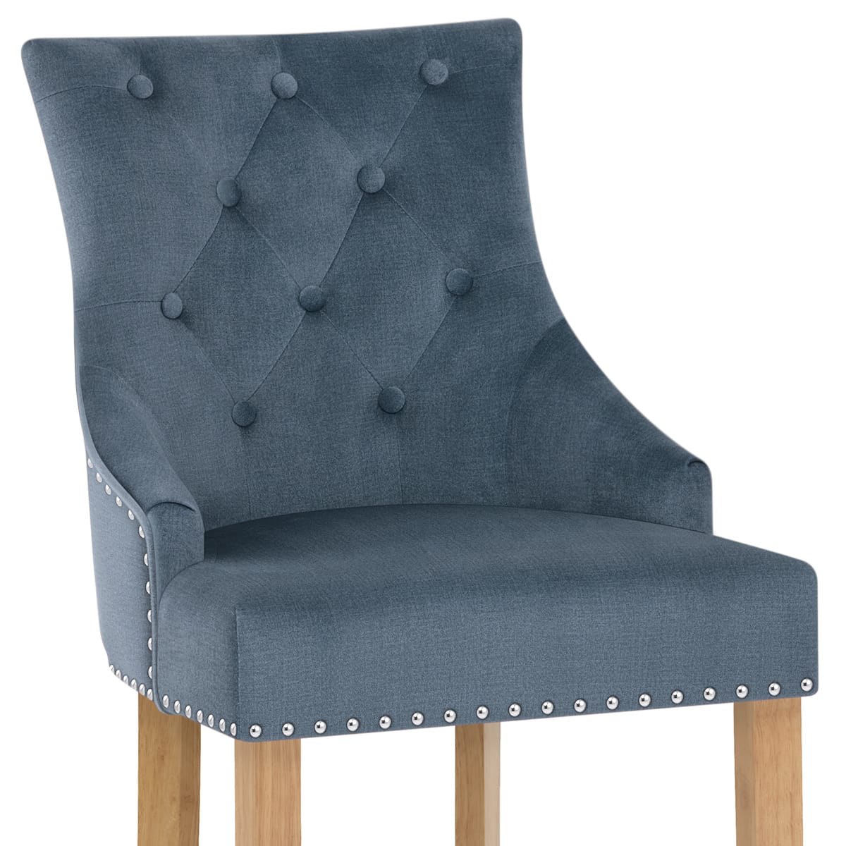 Taburete Tela Roble - Ascot Azul