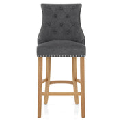 Taburete Tela Roble - Ascot Gris Oscuro