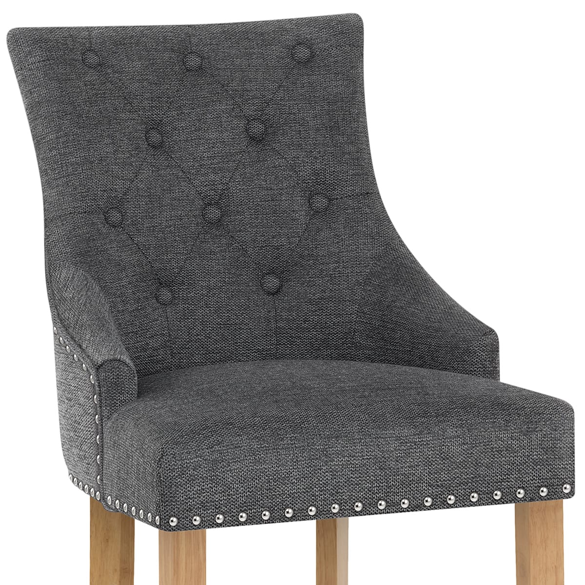 Taburete Tela Roble - Ascot Gris Oscuro