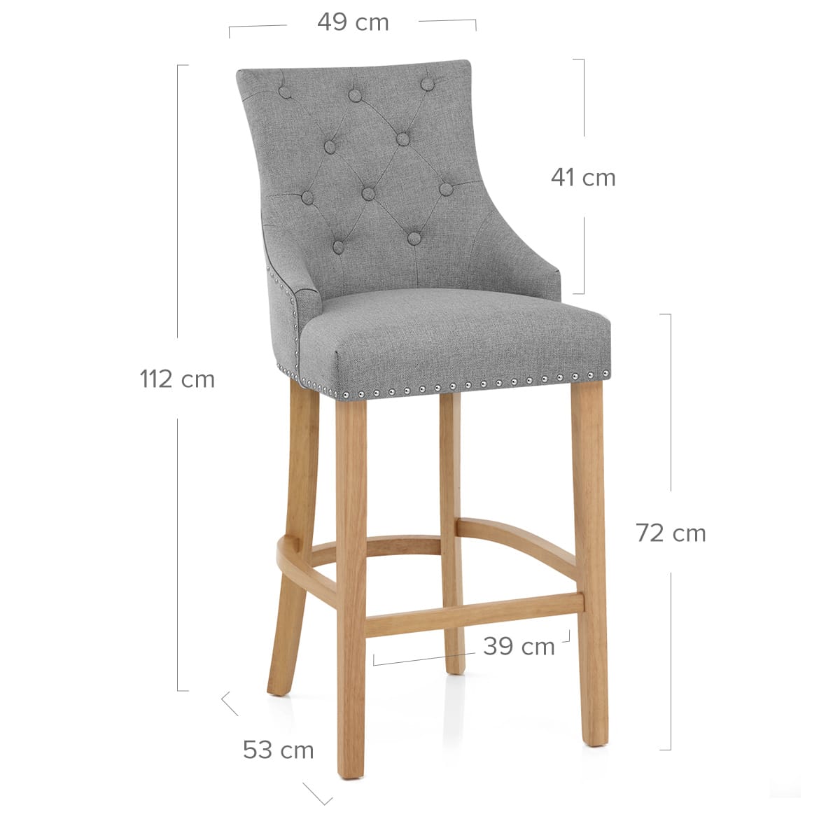 Taburete Tela Roble - Ascot Gris