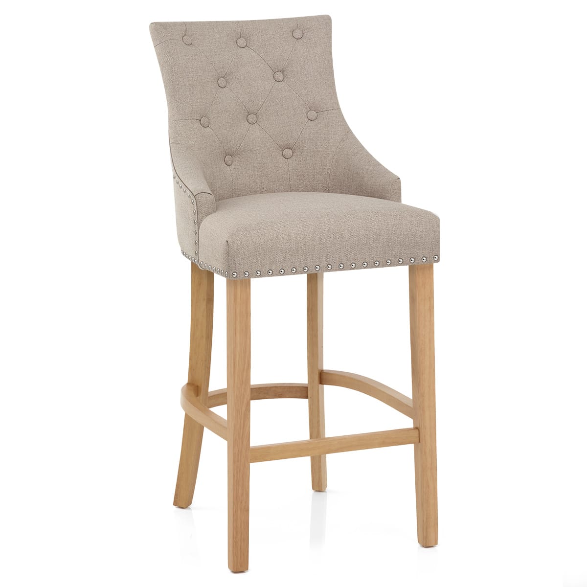 Taburete Tela Roble - Ascot Gris Pardo