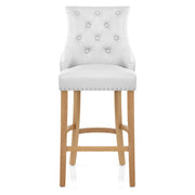 Taburete Cuero Regenerado Roble - Ascot Blanco