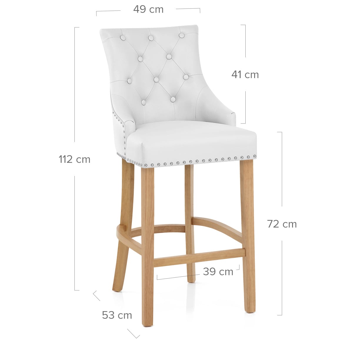 Taburete Cuero Regenerado Roble - Ascot Blanco