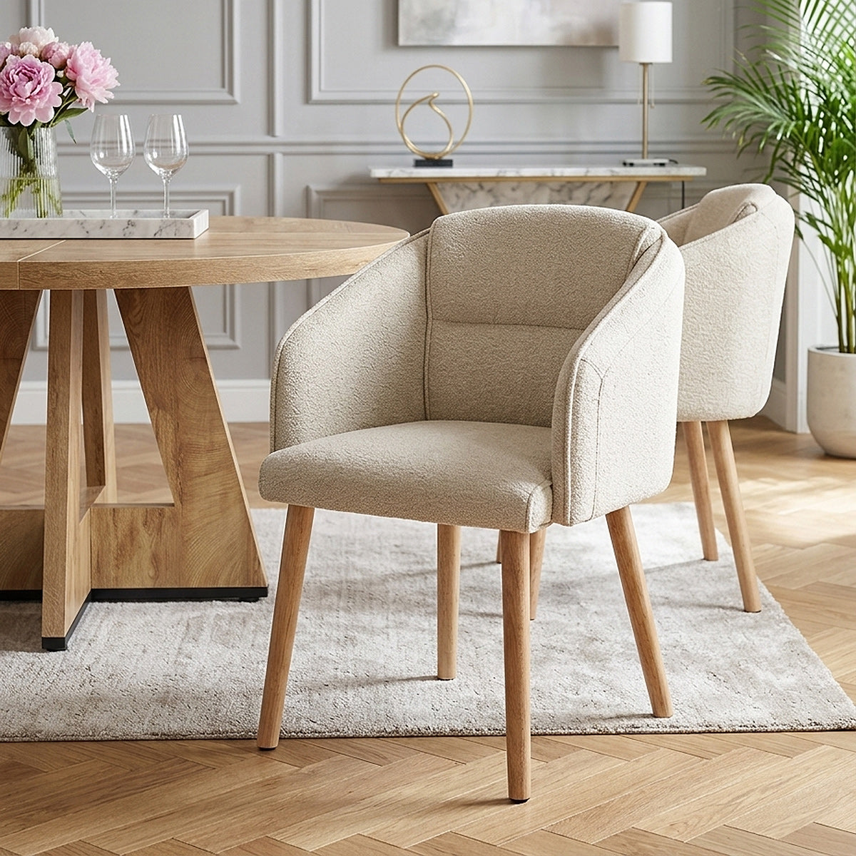 Silla Tela Madera - Asti Crema