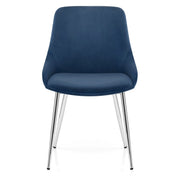 Silla Terciopelo Cromo - Aston Azul