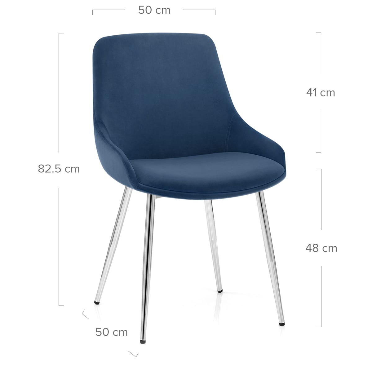 Silla Terciopelo Cromo - Aston Azul