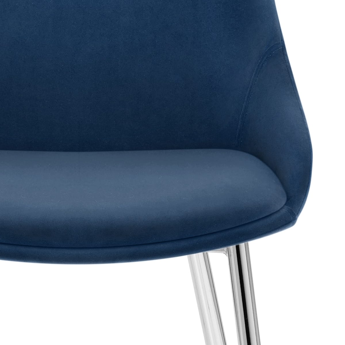 Silla Terciopelo Cromo - Aston Azul