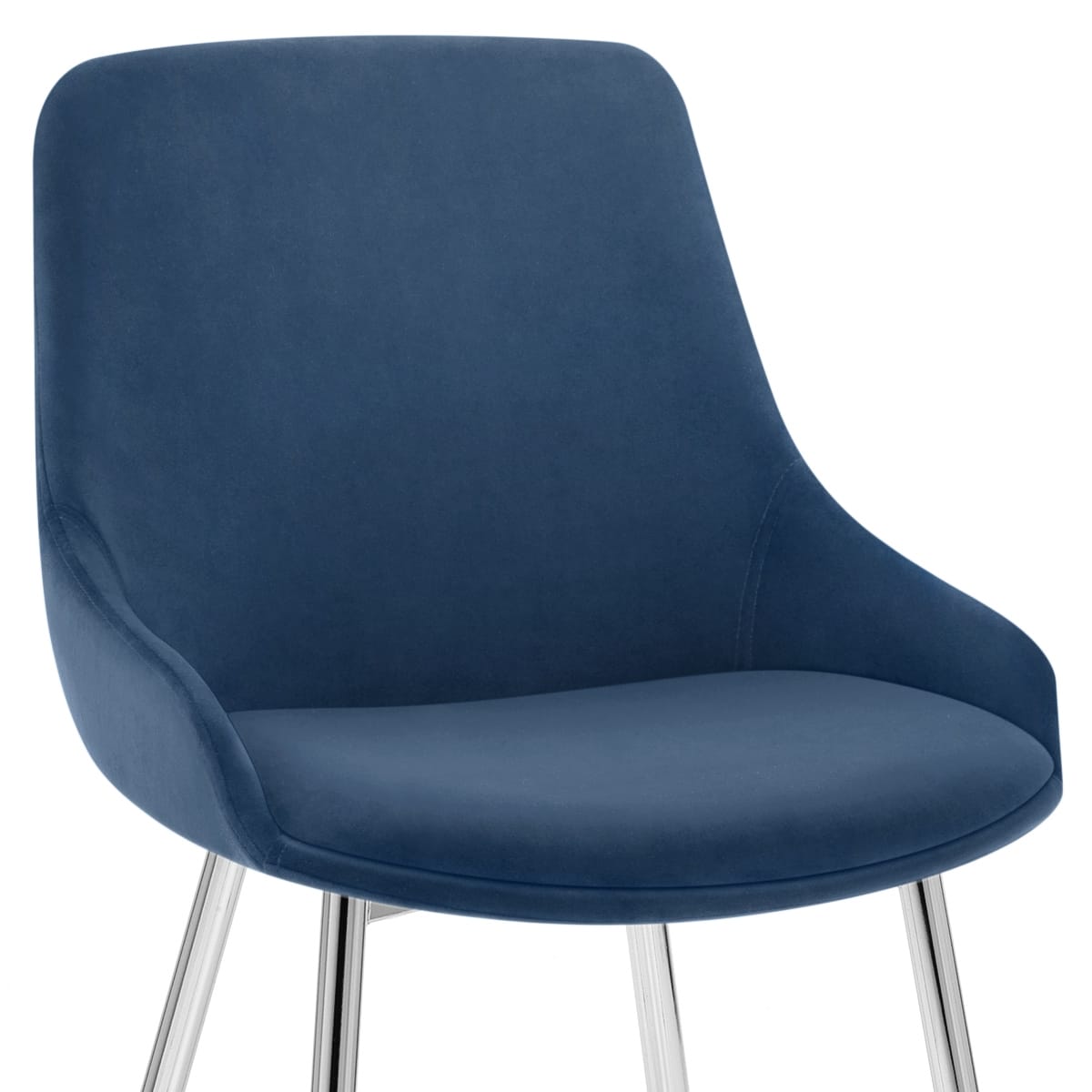 Silla Terciopelo Cromo - Aston Azul