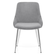 Silla Terciopelo Cromo - Aston Gris