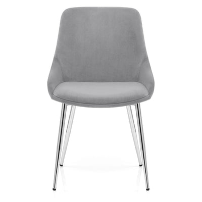 Silla Terciopelo Cromo - Aston Gris