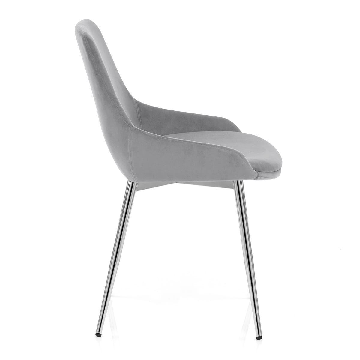 Silla Terciopelo Cromo - Aston Gris