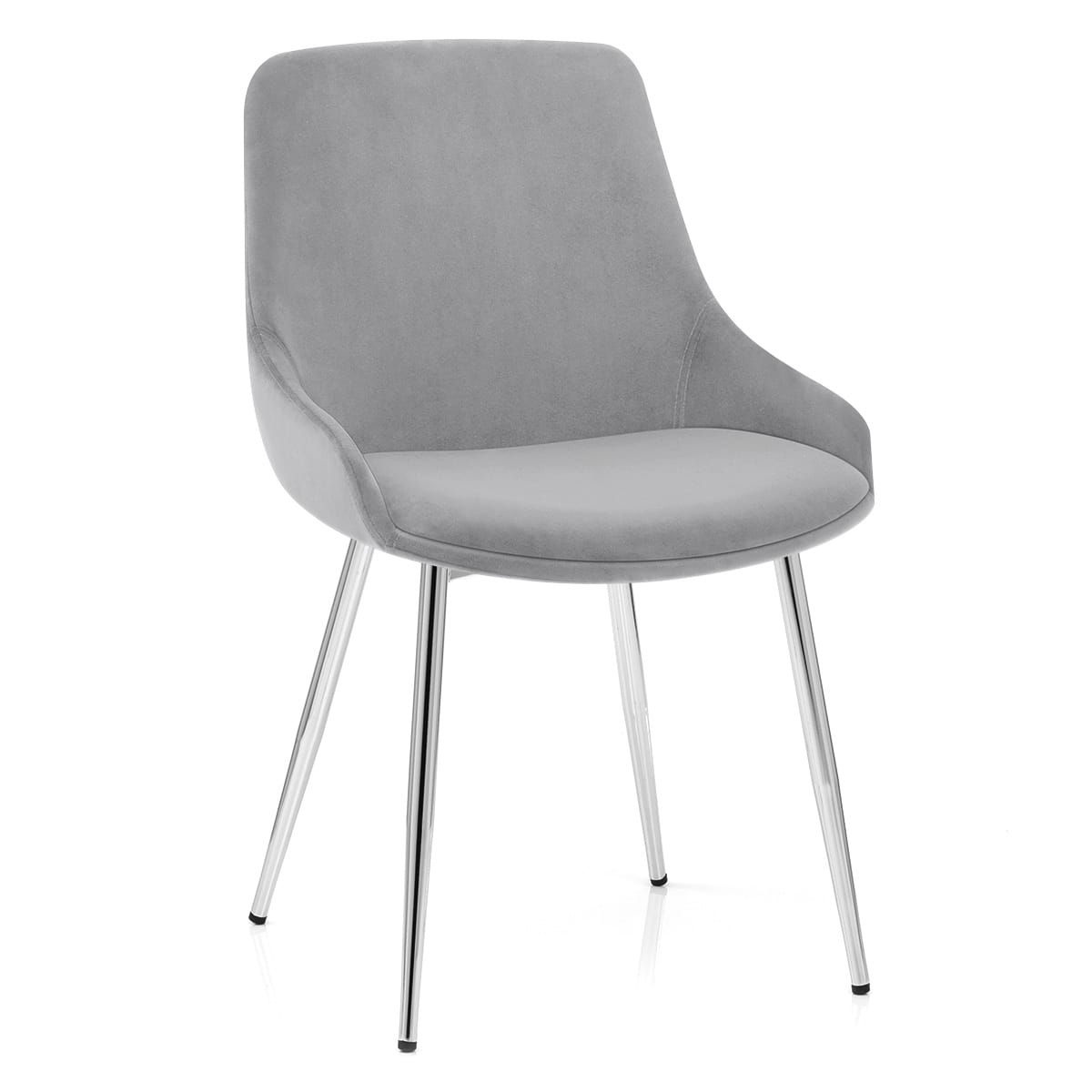 Silla Terciopelo Cromo - Aston Gris