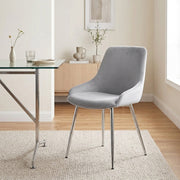 Silla Terciopelo Cromo - Aston Gris