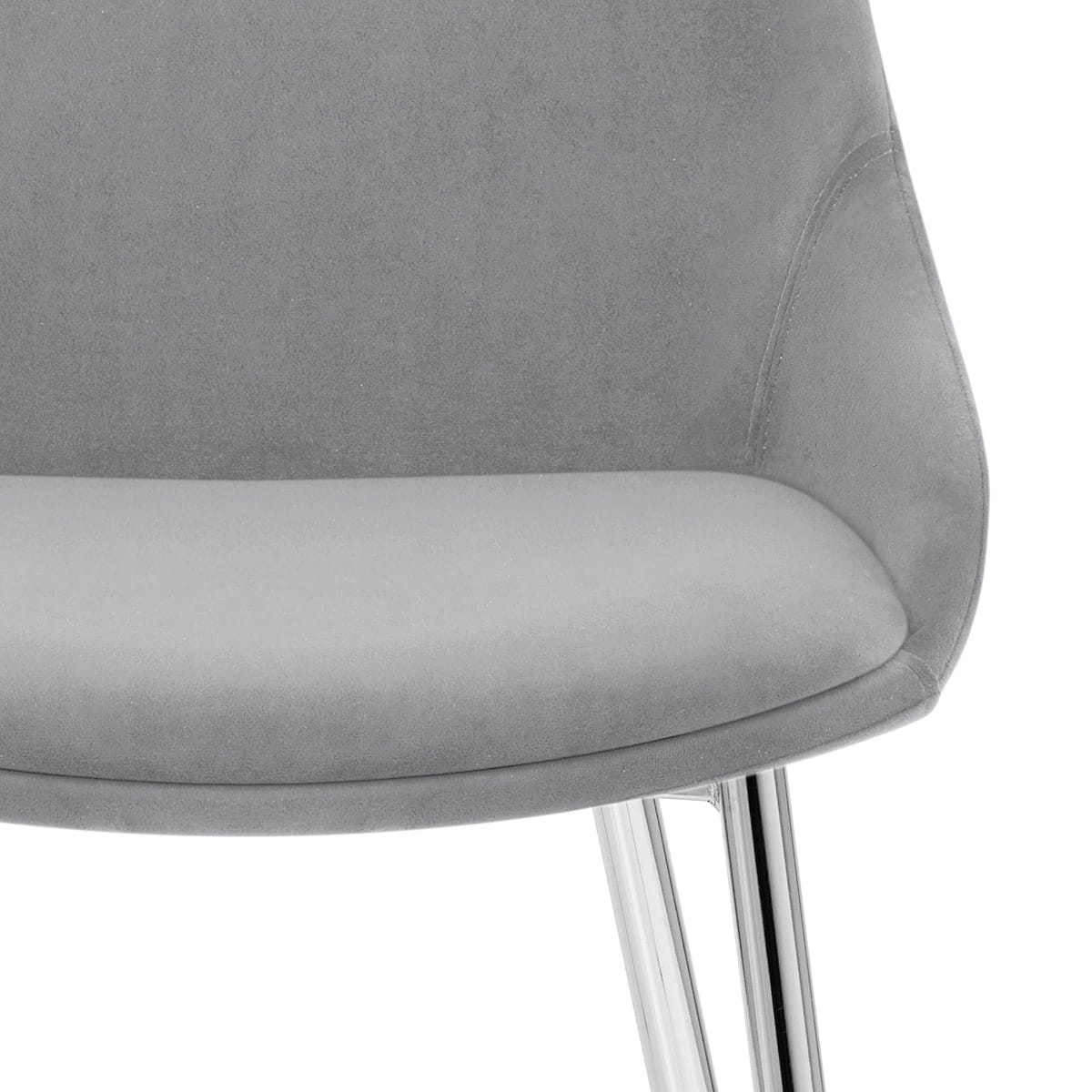 Silla Terciopelo Cromo - Aston Gris