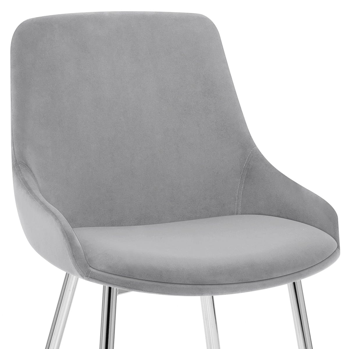 Silla Terciopelo Cromo - Aston Gris