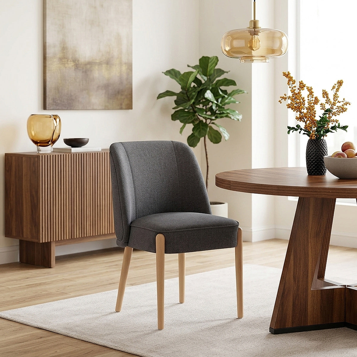 Silla Tela - Avon Gris Oscuro