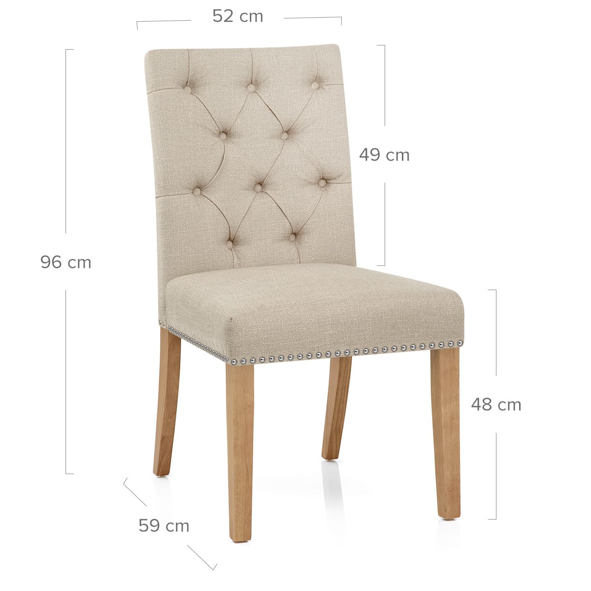 Silla Tela Roble - Barrington Crema