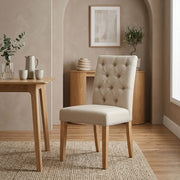 Silla Tela Roble - Barrington Crema