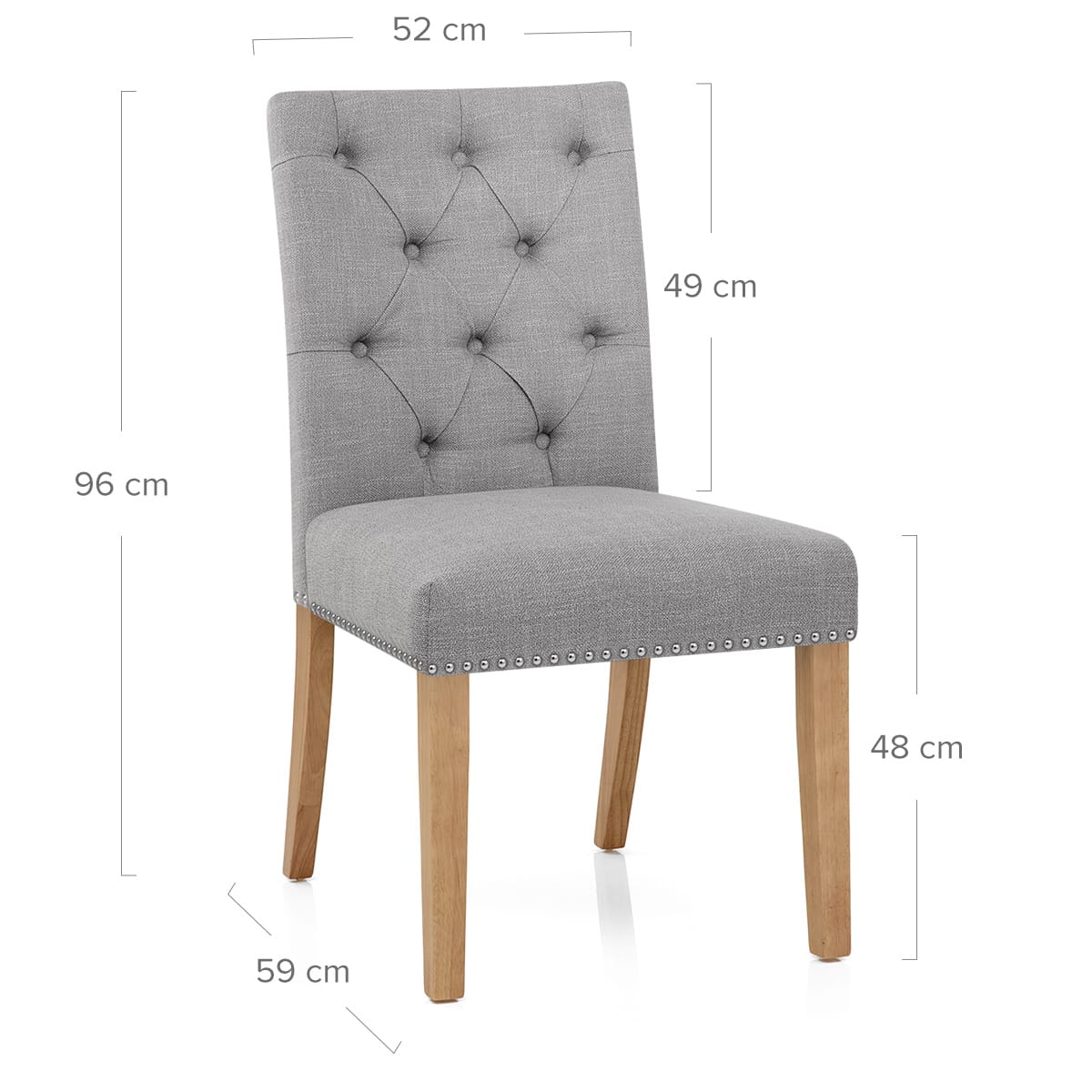 Silla Tela Roble - Barrington Gris