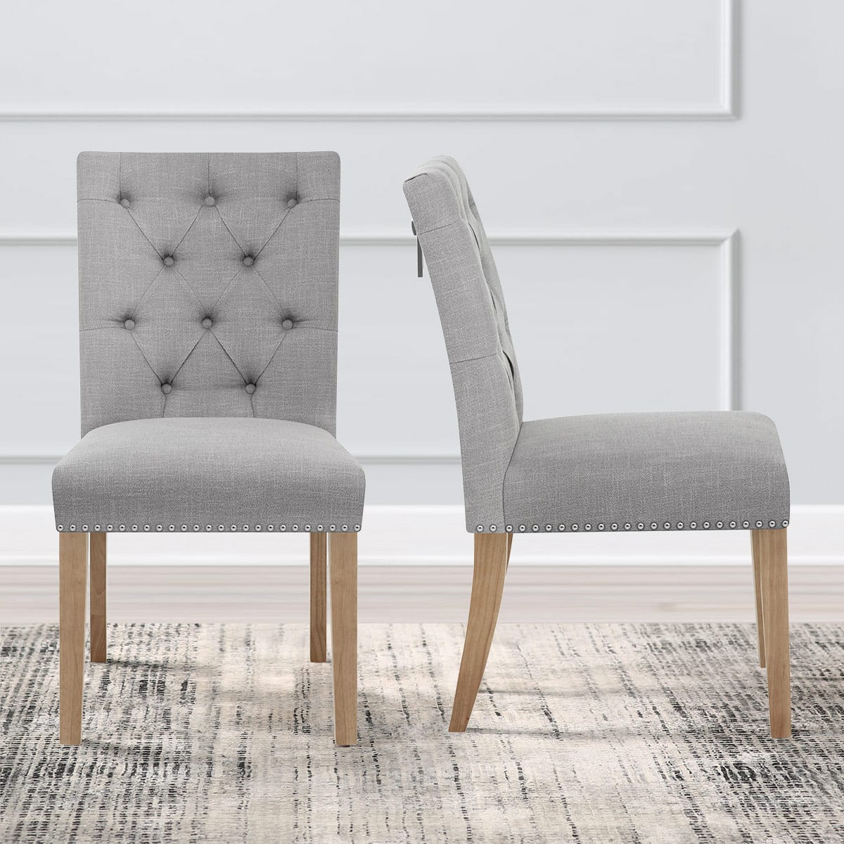 Silla Tela Roble - Barrington Gris