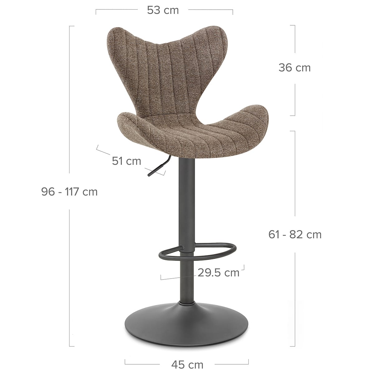 Taburete Tela - BB Swivel Marrón