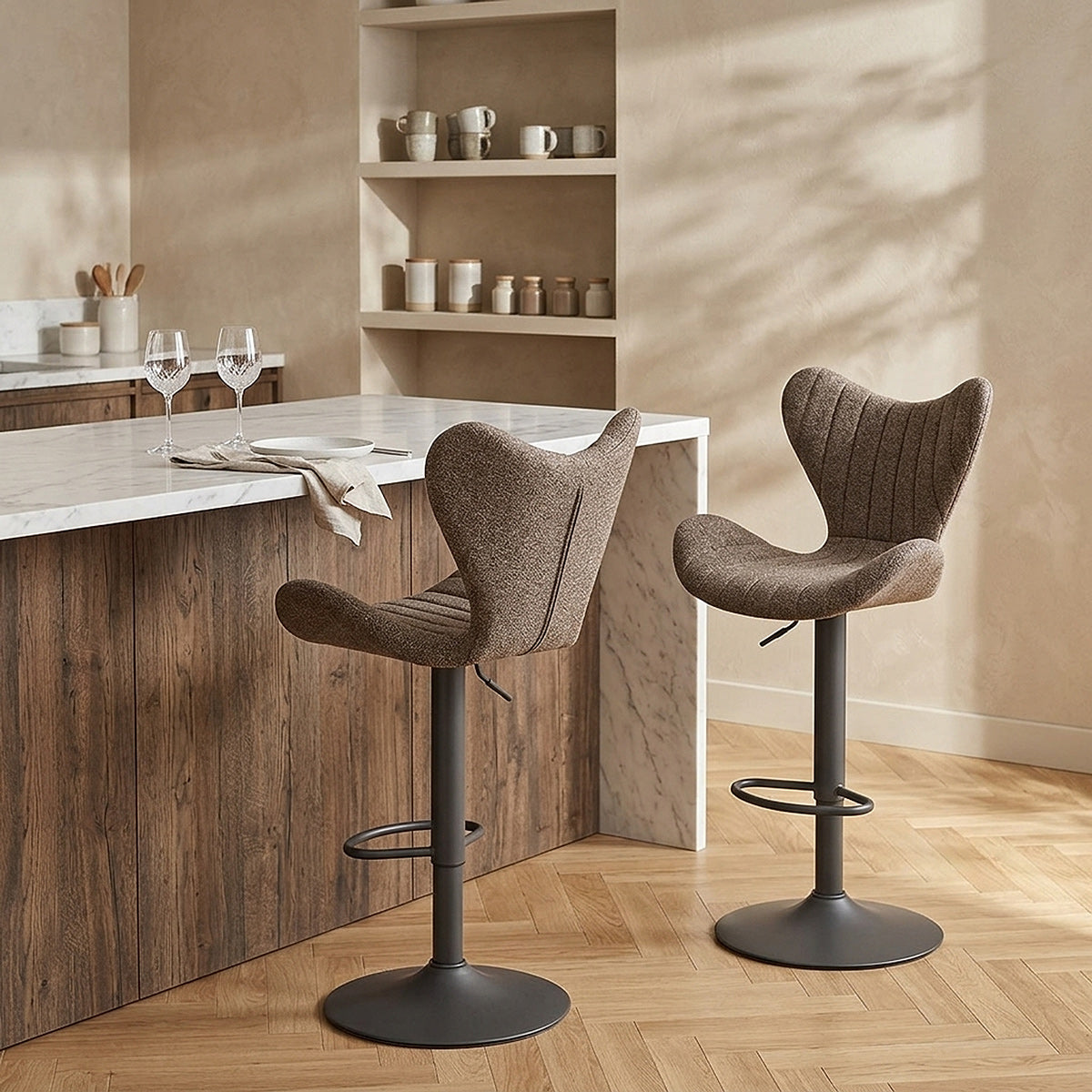 Taburete Tela - BB Swivel Marrón
