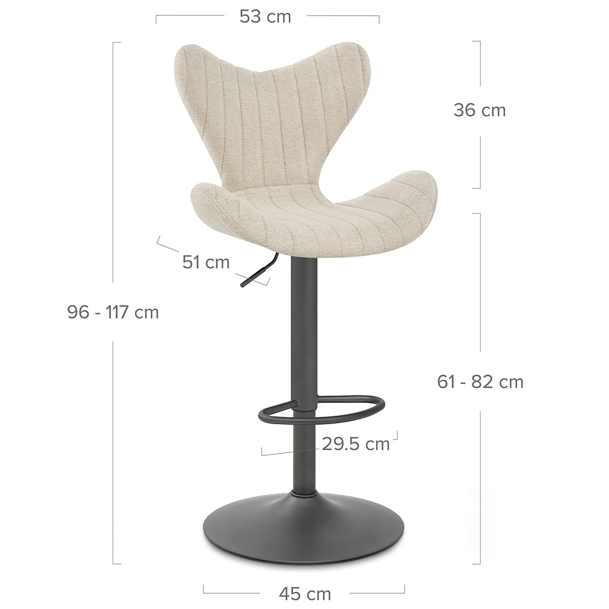 Taburete Tela - BB Swivel Crema