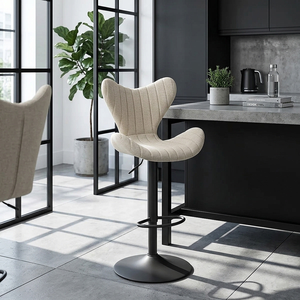 Taburete Tela - BB Swivel Crema