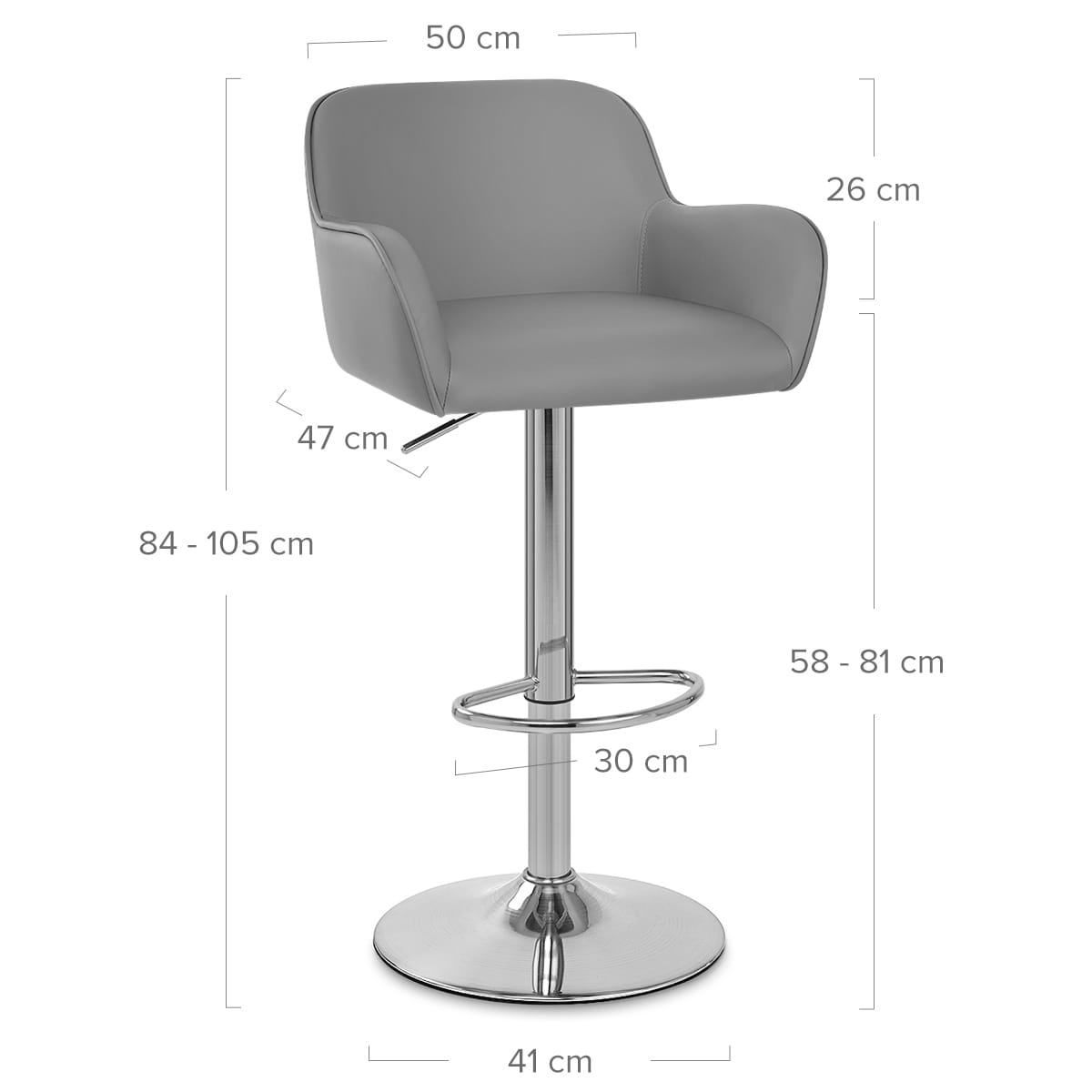 Taburete Polipiel Satinado - Berlín Gris