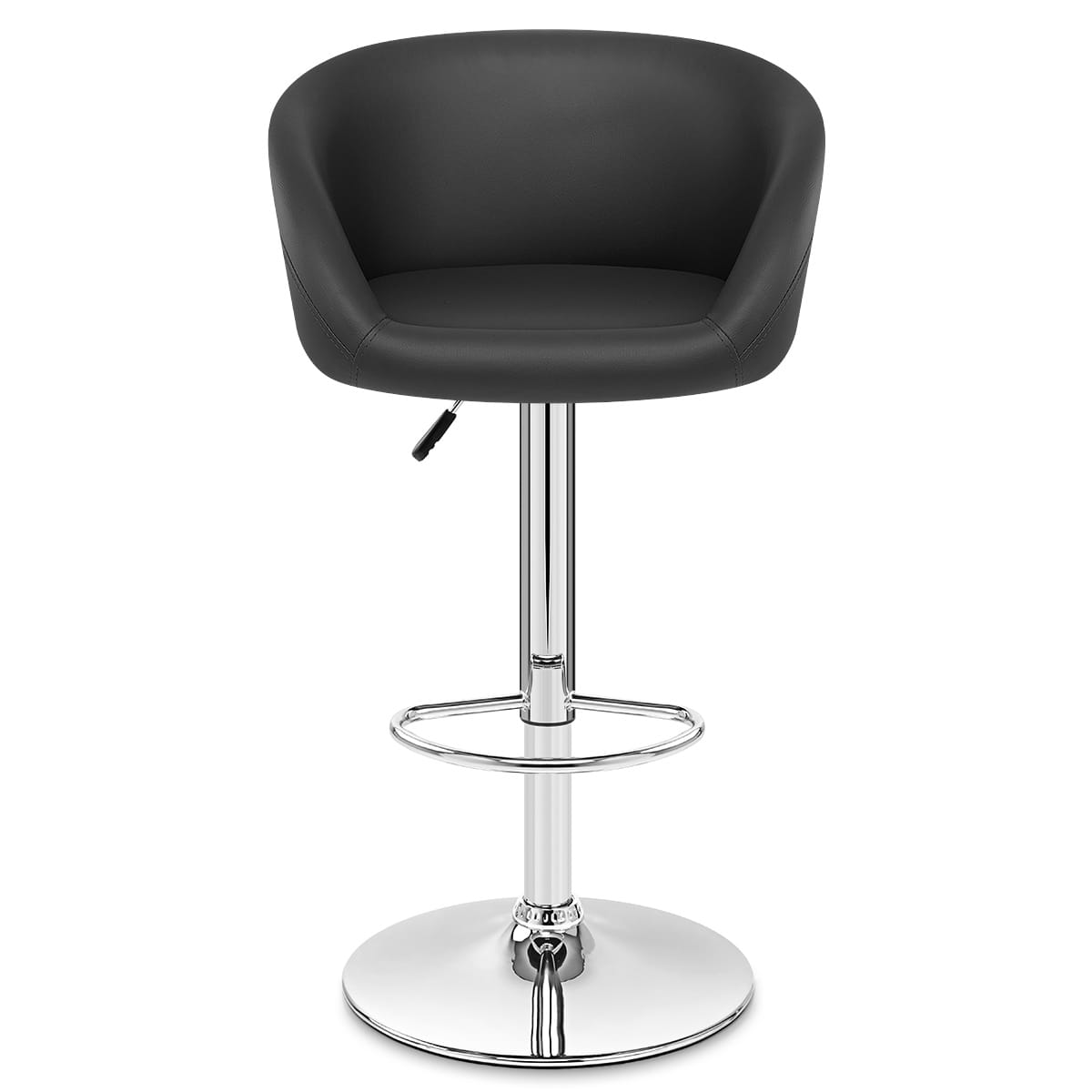 Taburete Polipiel Cromo - Eclipse Negro