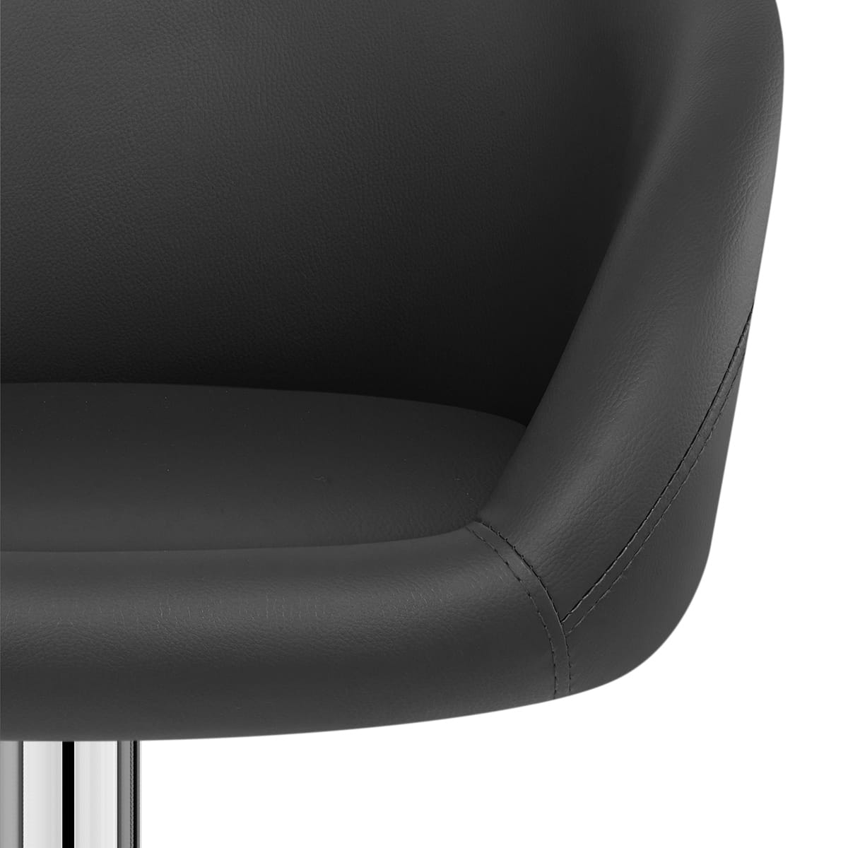 Taburete Polipiel Cromo - Eclipse Negro