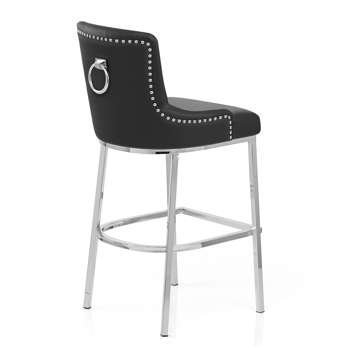 Taburete Polipiel Cromo - Bliss Negro