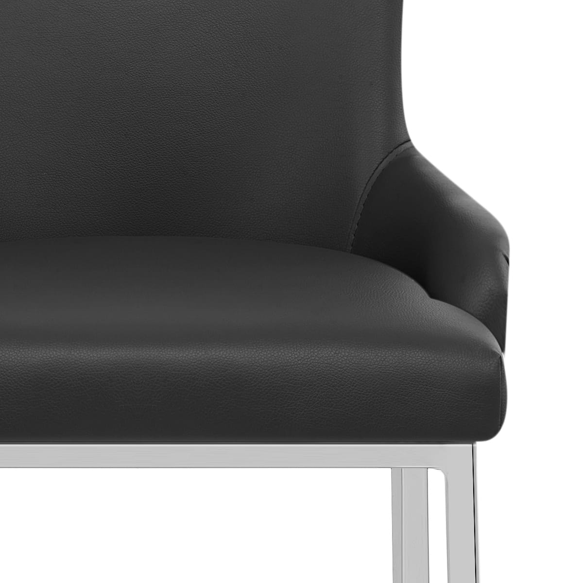 Taburete Polipiel Cromo - Bliss Negro