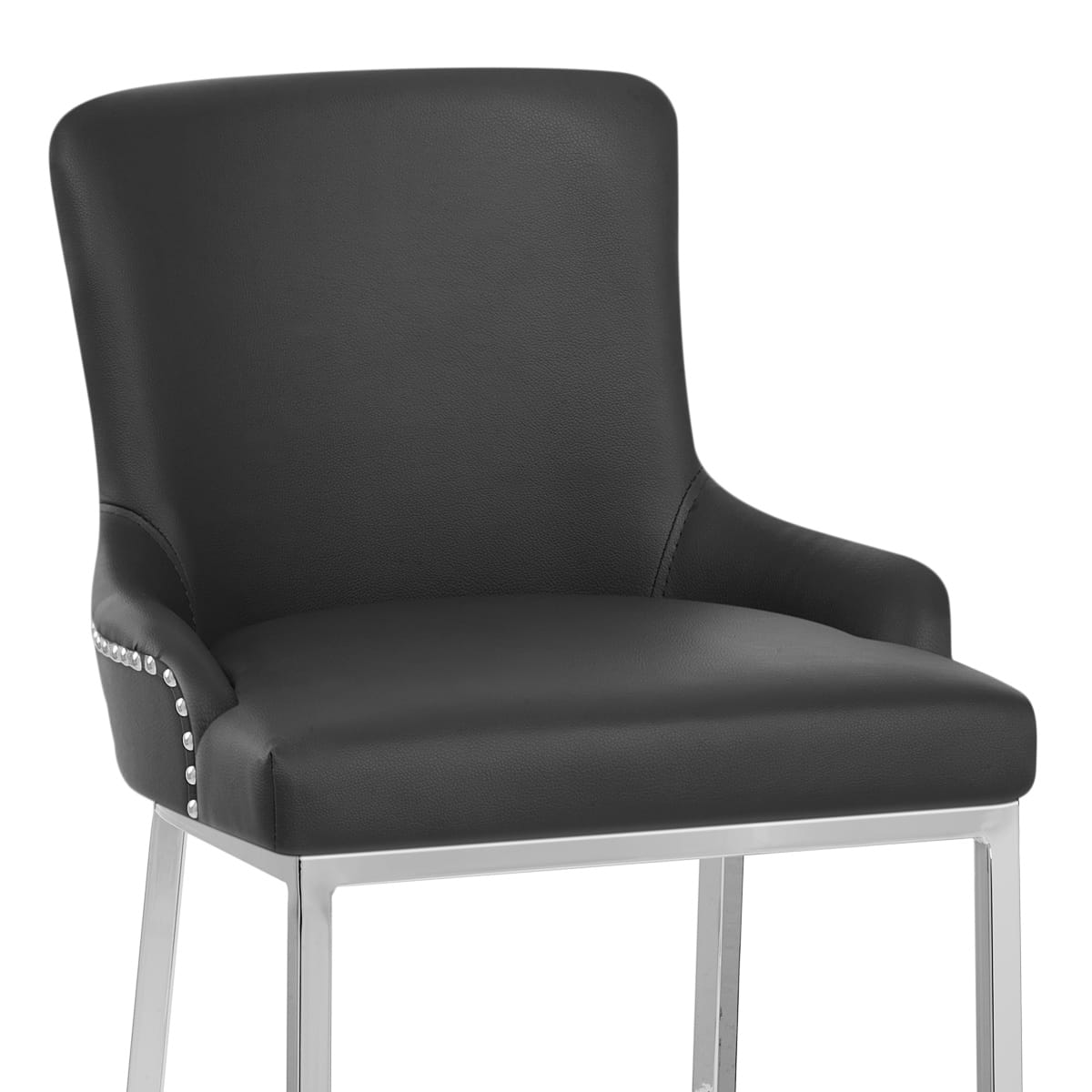 Taburete Polipiel Cromo - Bliss Negro