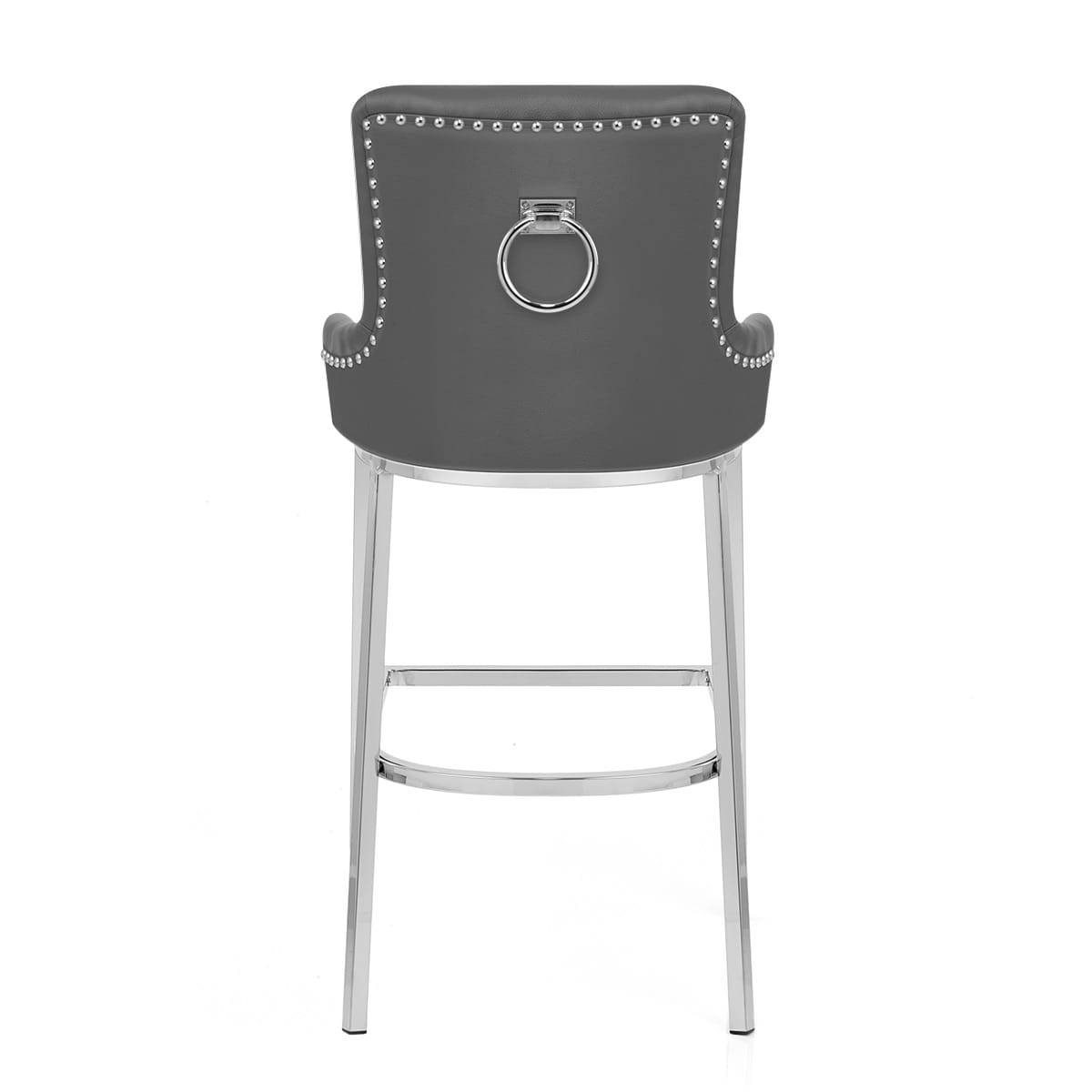 Taburete Polipiel Cromo - Bliss Gris