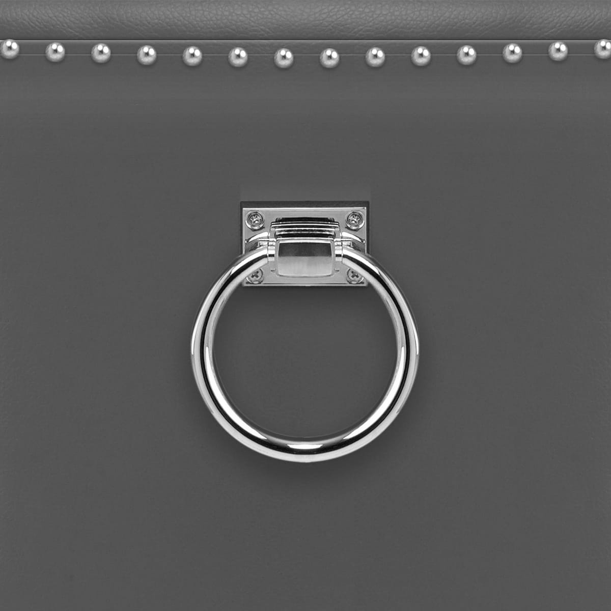 Taburete Polipiel Cromo - Bliss Gris
