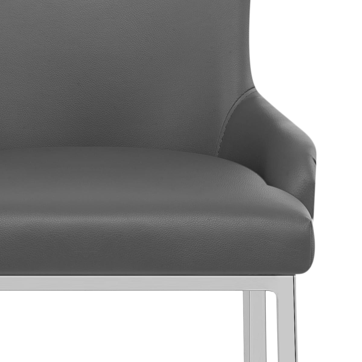 Taburete Polipiel Cromo - Bliss Gris