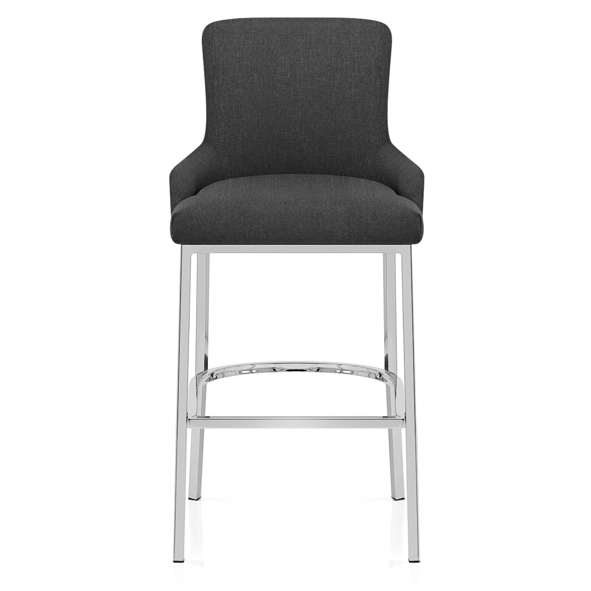 Taburete Tela Cromo - Blush Gris Oscuro